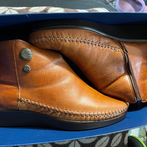 SAS Jade Chestnut zipper booties 8.5 wide - LEATHER - Picture 2 of 13
